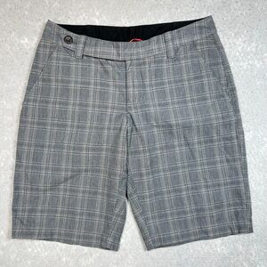 The North Face Bermuda Shorts Womens SZ 6 Gray Plaid 100% Cotton Hiking Camping